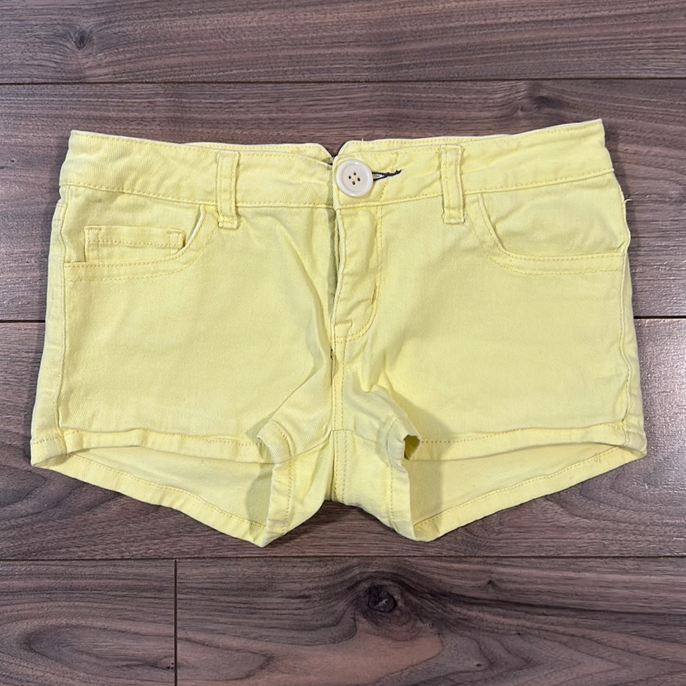 Song Yellow Stretchy Denim Shorts